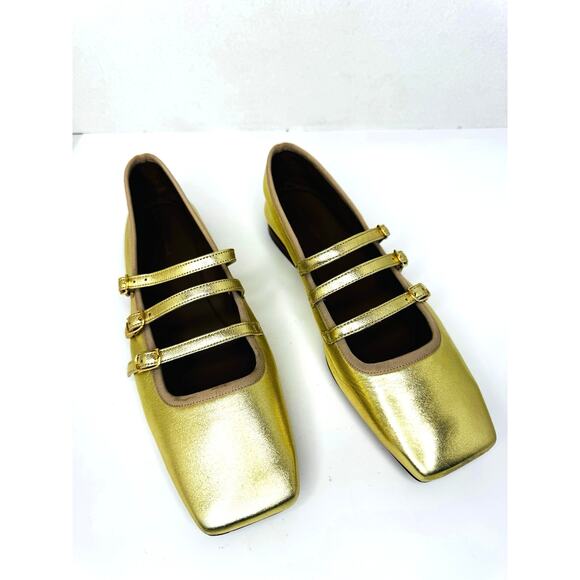 Mansur Gavriel Gold Square Toe Mary Jane Flat (Women) SZ EU 39 - Picture 2 of 9